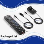 11-Port USB-C Hub with Fast Charging Ports