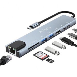 8-in-1 USB-C Hub with Ethernet and 4K Support