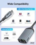 Acer USB-C to Ethernet Gigabit Adapter - Grey