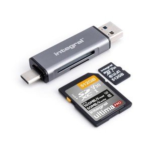 Dual USB-C & USB 3.0 Card Reader Adapter