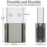 AuviPal USB-C to USB Adapter 2 Pack - Space Grey