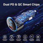 65W USB-C Car Charger Adapter with 3 Ports