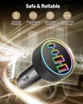 90W 4-Port USB-C Car Charger Adapter
