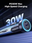 UGREEN 3-Port USB-C Car Charger Adapter 30W