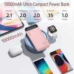 Slim 10000mAh USB-C Power Bank with LED Display
