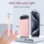 Slim 10000mAh USB-C Power Bank with LED Display