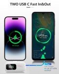 Compact 5000mAh USB-C Fast Charger with LED Display
