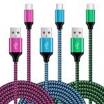 3-Pack 6FT USB-C Fast Charger Cable for Samsung