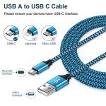 3-Pack 6FT USB-C Fast Charger Cable for Samsung