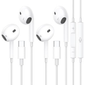 2Pack USB-C Wired Earbuds with Microphone & Control