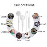2 Pack Wired USB-C Earbuds with Mic & Volume Control