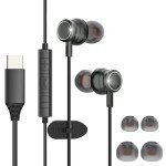 Bakibo USB-C In-Ear Headphones with Mic - Grey