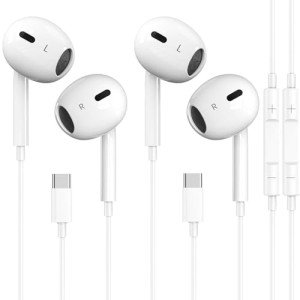 2-Pack USB-C Headphones with Mic & Volume Control