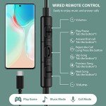 USB-C Wired Earphones with Mic for Samsung & iPhone