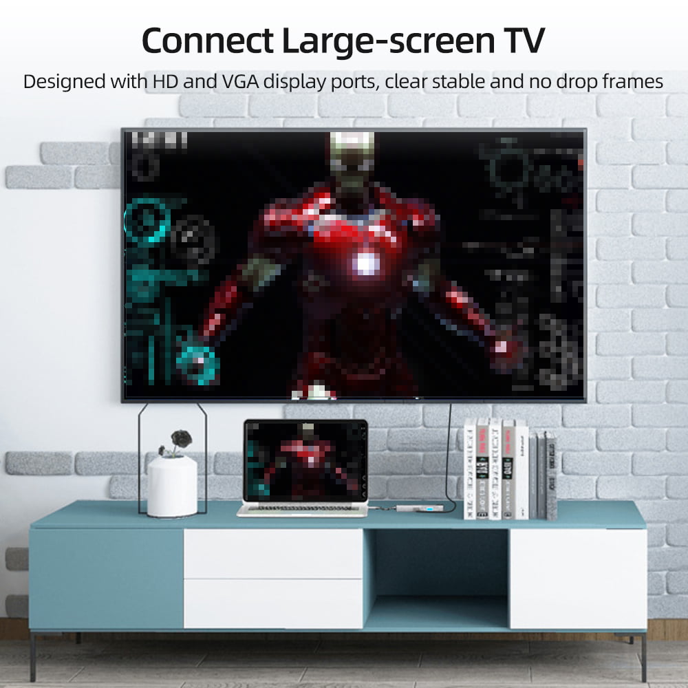 USB-C 8-in-1 Hub Converter, Aluminum Shell