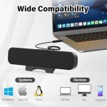 Portable USB-C Mini Soundbar Speaker for PC