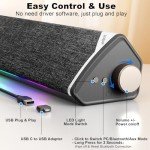 SOULION R60 Bluetooth 5.3 Soundbar with LED Lights