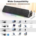 SOULION R60 Bluetooth 5.3 Soundbar with LED Lights