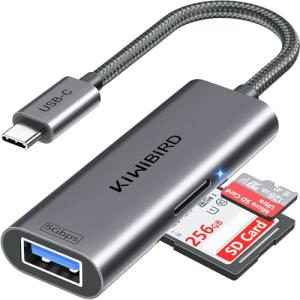 KiwiBird USB-C SD Card Reader- 4 in 1