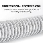 Coiled USB-C Cable for Gaming Keyboards - White