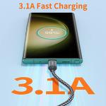 Fast Charging USB-C Cable 2-Pack, 3.3ft Braided