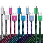 Teeind 6Ft USB-C Fast Charging Cable 5 Pack