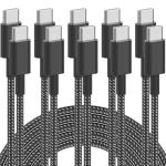 5-Pack 6FT USB-C to USB-C Fast Charging Cables