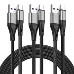10ft USB to USB-C Cable 3-Pack, Fast Charging