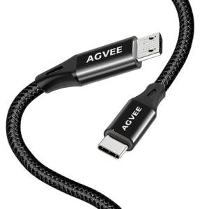 AGVEE 3ft USB-C to Micro USB Cable - 2 Pack