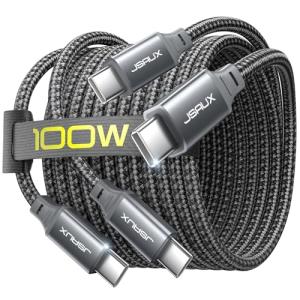 JSAUX 100W USB-C Fast Charging Cable 2-Pack