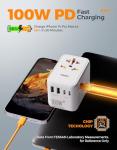 TESSAN 100W GaN Universal Travel Adapter with USB Ports