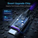 Purple USB A to USB C Cable 10ft 2-Pack