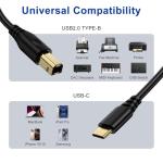 6FT USB-C to USB B Printer Cable