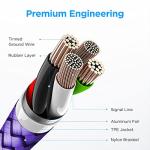 Purple USB A to USB C Cable 10ft 2-Pack