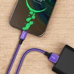 Purple USB A to USB C Cable 10ft 2-Pack