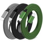 JISWK 3FT Braided USB-C Charger Cable 3-Pack