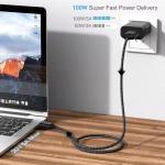 JISWK 3FT Braided USB-C Charger Cable 3-Pack