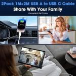 2-Pack USB-C Fast Charging Cables for Devices