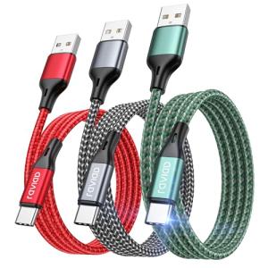 RAVIAD 3-Pack 2M USB-C Fast Charging Cables