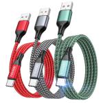 RAVIAD 3-Pack 2M USB-C Fast Charging Cables