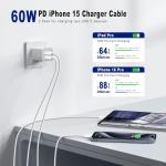 2-Pack 2M Fast USB-C Charger Cable 60W