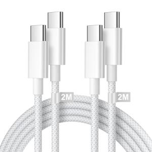 2M USB-C to USB-C Fast Charging Cable 2-Pack
