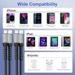 2-Pack MFi Certified USB-C to Lightning Cable