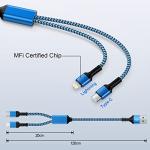 2 in 1 Nylon Braided USB-C and Lightning Cable