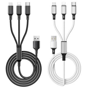 3A 3-in-1 Fast Charging Cable - 2 Pack