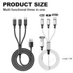 3A 3-in-1 Fast Charging Cable - 2 Pack
