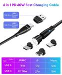 Krsende 6-in-1 Magnetic USB-C Charging Cable