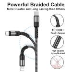 RAVIAD 3-in-1 Nylon Braided Multi Charger Cable