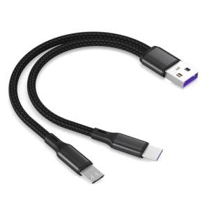 2 in 1 Fast Charging USB-C and Micro USB Cable