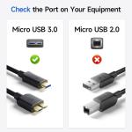 10G USB-C to Micro-B Cable, 0.3m, Black